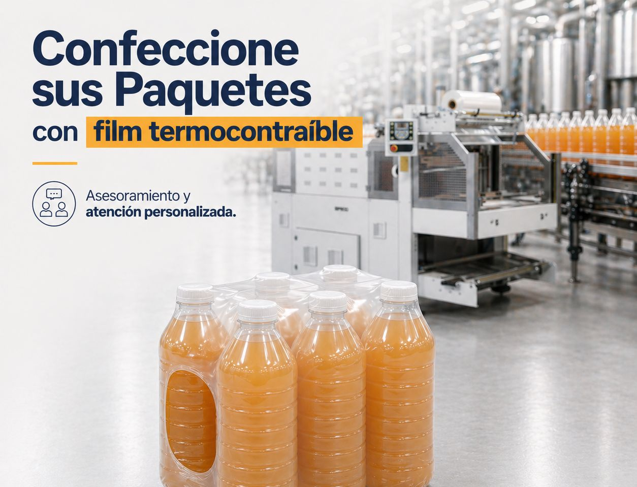 Atención personalizada y asesoramiento especializado en máquinas envolvedoras con film termocontraíble. 