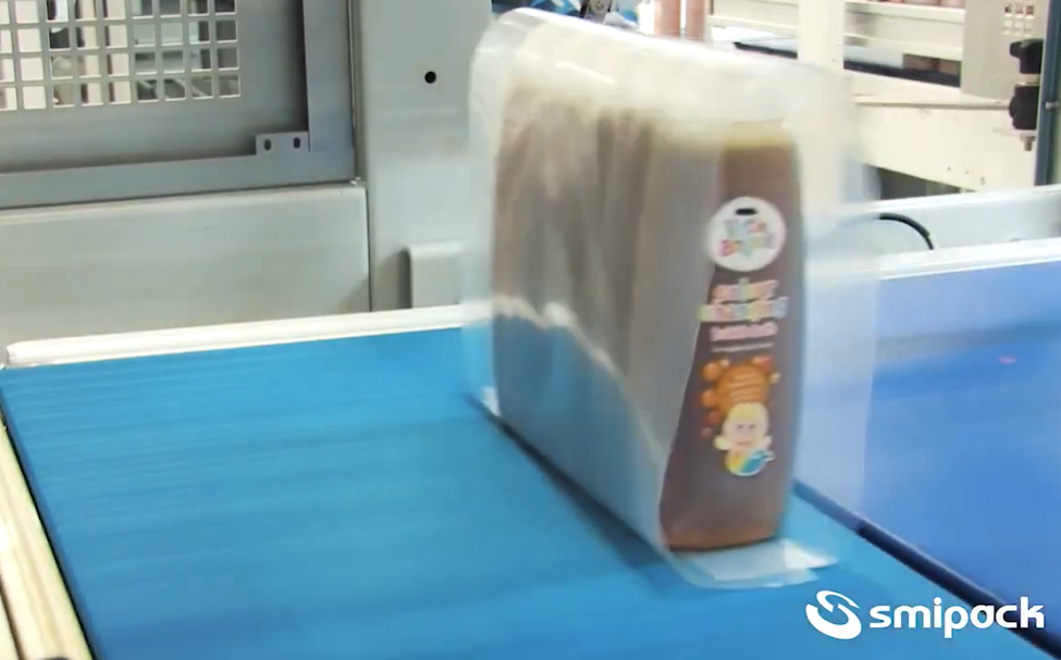 🏮 Envolvedoras automáticas con film lanzado y entrada a 90°, para packs de Shampoo.